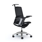 Okamura Finora prémium ergonomikus irodai szék - fekete váz, króm keret, fekete szövetes ülőlap