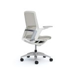Okamura Finora prémium ergonomikus irodai szék - fehér váz, króm keret, szürke szövetes ülőlap