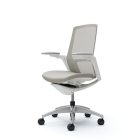 Okamura Finora prémium ergonomikus irodai szék - fehér váz, fehér keret, szürke szövetes ülőlap