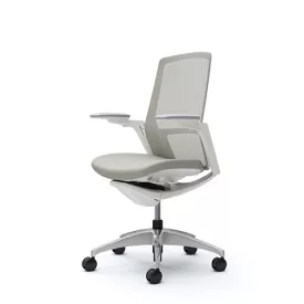   Okamura Finora prémium ergonomikus irodai szék - fehér váz, fehér keret, szürke szövetes ülőlap