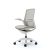 Okamura Finora prémium ergonomikus irodai szék - fehér váz, fehér keret, szürke szövetes ülőlap, fehér lábkereszt