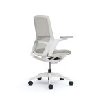 Okamura Finora prémium ergonomikus irodai szék - fehér váz, fehér keret, szürke szövetes ülőlap, fehér lábkereszt
