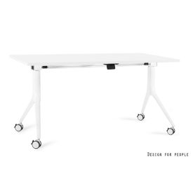 UNIQUE Carl görgős asztal, 150x80 cm, fehér váz, többféle   UNIQUE Carl görgős asztal, 150x80 cm, fehér váz, többféle