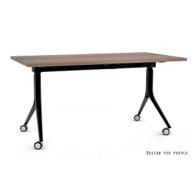   UNIQUE Carl görgős tárgyalóasztal, 180x80 cm, fekete váz, többféle asztallap