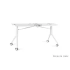 UNIQUE Carl II görgős tárgyalóasztal, 200x100 cm, fehér váz, többféle asztallap