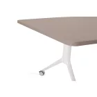 UNIQUE Carl II görgős tárgyalóasztal, 200x100 cm, fehér váz, többféle asztallap