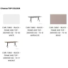 UNIQUE Carl II görgős tárgyalóasztal, 200x100 cm, fekete váz, többféle asztallap