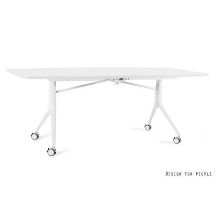 UNIQUE Carl II görgős asztal, 240*100 cm, fehér