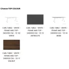 UNIQUE Carl II görgős tárgyalóasztal, 240x100 cm, fehér váz, többféle asztallap