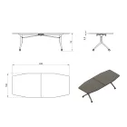 UNIQUE Carl II görgős tárgyalóasztal, 240x100 cm, fekete váz, többféle asztallap