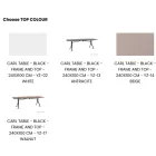 UNIQUE Carl II görgős tárgyalóasztal, 240x100 cm, fekete váz, többféle asztallap