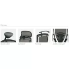 Okamura Contessa II prémium ergonomikus irodai szék - fekete keret, szürke szövetes ülőlap