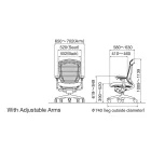 Okamura Contessa II prémium ergonomikus irodai szék - fekete keret, szürke szövetes ülőlap