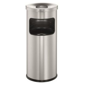   Tűzálló szemetes, kerek, hamutartóval, DURABLE "Safe", ezüst