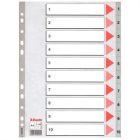 ESSELTE Regiszter, műanyag, A4, 1-10, ESSELTE, szürke