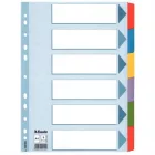 ESSELTE Regiszter, laminált karton, A4, 6 részes, ESSELTE "Mylar", színes 