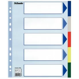 ESSELTE Regiszter, műanyag, A4 Maxi, 5 részes, ESSELTE