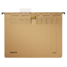 LEITZ  Függőmappa, gyorsfűzős, karton, A4, Alpha, natúr