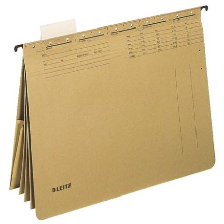 LEITZ  Függőmappa, gyorsfűzős, karton, A4, Alpha kombi, natúr