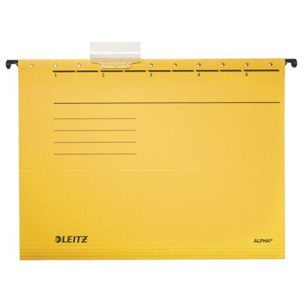 LEITZ  Függőmappa, karton, A4, Alpha Standard, sárga