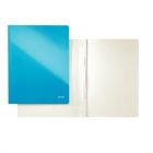 LEITZ Gyorsfűző, laminált karton, lakkfényű, A4, LEITZ "Wow", kék