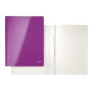LEITZ Gyorsfűző, laminált karton, lakkfényű, A4, LEITZ "Wow", lila