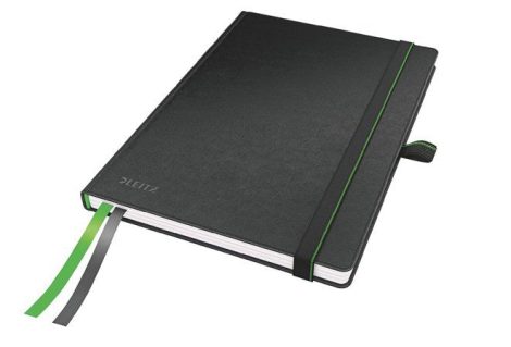 LEITZ Jegyzetfüzet, exkluzív, A5, vonalas, 80 lap, keményfedeles, LEITZ "Complete", fekete
