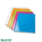 LEITZ Beíró, A5, kockás, 80 lap, keményfedeles, lakkfényű, LEITZ "Wow", rózsaszín