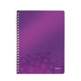   LEITZ Spirálfüzet, A4, kockás, 80 lap, LEITZ "Wow", lila