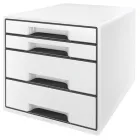 LEITZ Irattároló, műanyag, 4 fiókos, LEITZ "Cube", fehér