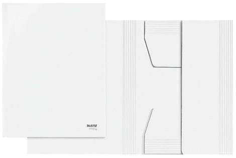 Pólyás dosszié, újrahasznosított karton, A4, LEITZ "Infinity", fehér