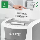 Iratmegsemmisítő, mikrokonfetti, 300 lap, LEITZ IQ AutoFeed Office 300 P5 Pro
