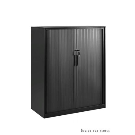 UNIQUE FB-643 redőnyös alacsony irattároló szekrény, fekete