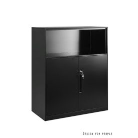 UNIQUE FB-801 alacsony irattároló szekrény, fekete