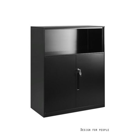UNIQUE FB-801 alacsony irattároló szekrény, fekete