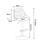 H5-FX állítható magasságú bársony bárszék, többféle