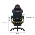 Huzaro Force 3.7 gamer szék, fekete RGB led világítással