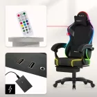 Huzaro Force 3.7 gamer szék, fekete RGB led világítással