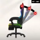 Huzaro Force 3.7 gamer szék, fekete RGB led világítással