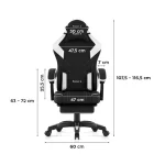 Huzaro Force 3.7 gamer szék, fehér-fekete