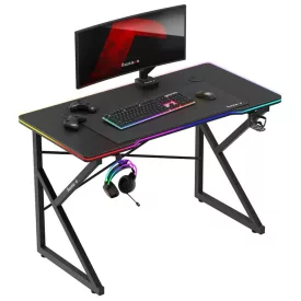 Huzaro HERO 1.7 gamer asztal, fekete RGB, 120 x 60 cm