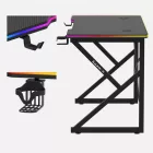 Huzaro HERO 1.7 gamer asztal, fekete RGB, 120 x 60 cm