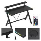 Huzaro HERO 1.9 gamer asztal monitorpolccal, fekete RGB, 120 x 60 cm