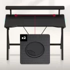 Huzaro HERO 1.9 gamer asztal monitorpolccal, fekete RGB, 120 x 60 cm
