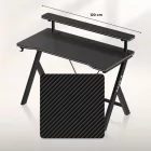 Huzaro HERO 1.9 gamer asztal monitorpolccal, fekete, 120 x 60 cm