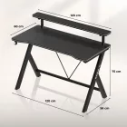 Huzaro HERO 1.9 gamer asztal monitorpolccal, fekete, 120 x 60 cm