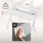 Huzaro HERO 1.9 gamer asztal monitorpolccal, fehér RGB, 120 x 60 cm
