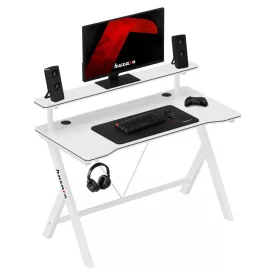   Huzaro HERO 1.9 gamer asztal monitorpolccal, fehér, 120 x 60 cm