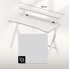 Huzaro HERO 1.9 gamer asztal monitorpolccal, fehér, 120 x 60 cm