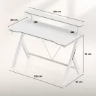 Huzaro HERO 1.9 gamer asztal monitorpolccal, fehér, 120 x 60 cm